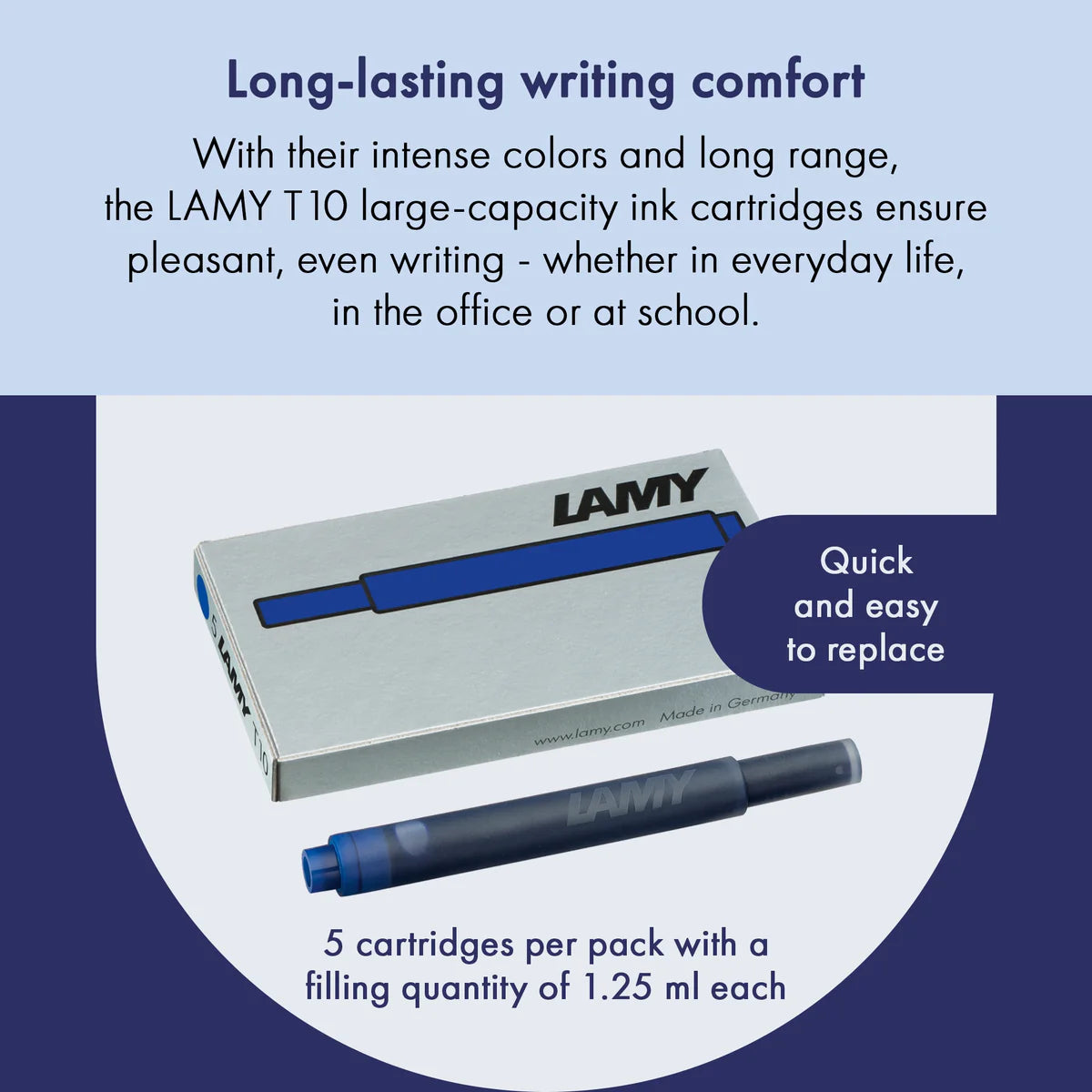 LAMY T10 bläckpatroner - blå